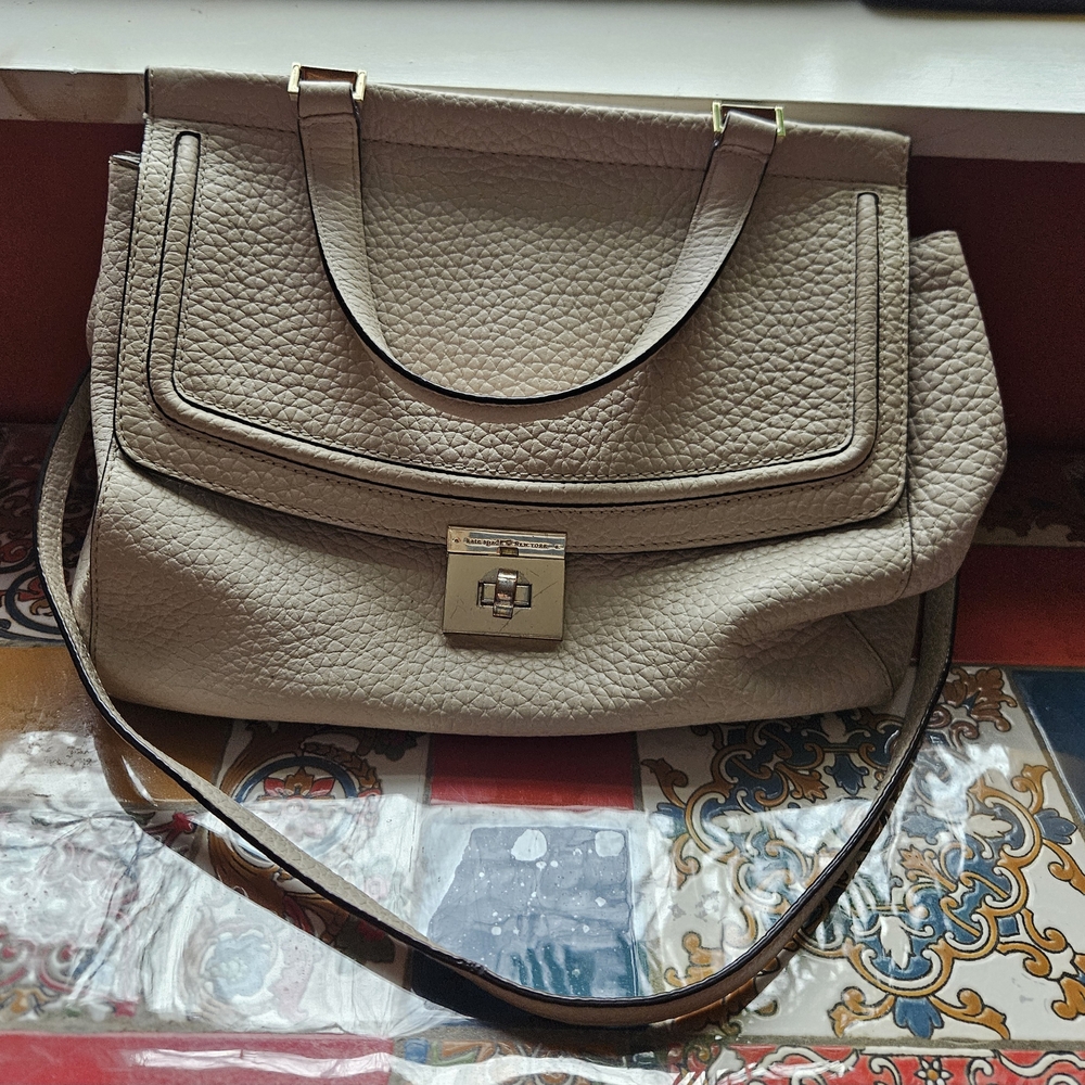Cream Kate Spade Leather Handbag